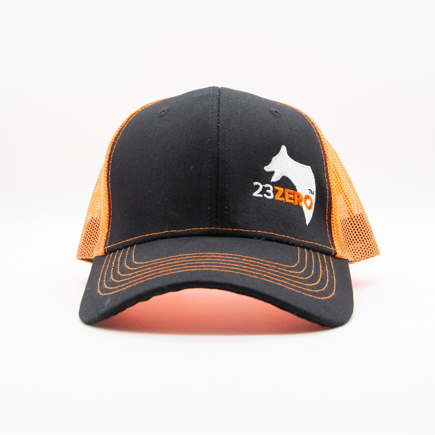 MER Adjustable Mesh Trucker Hat Black & Orange