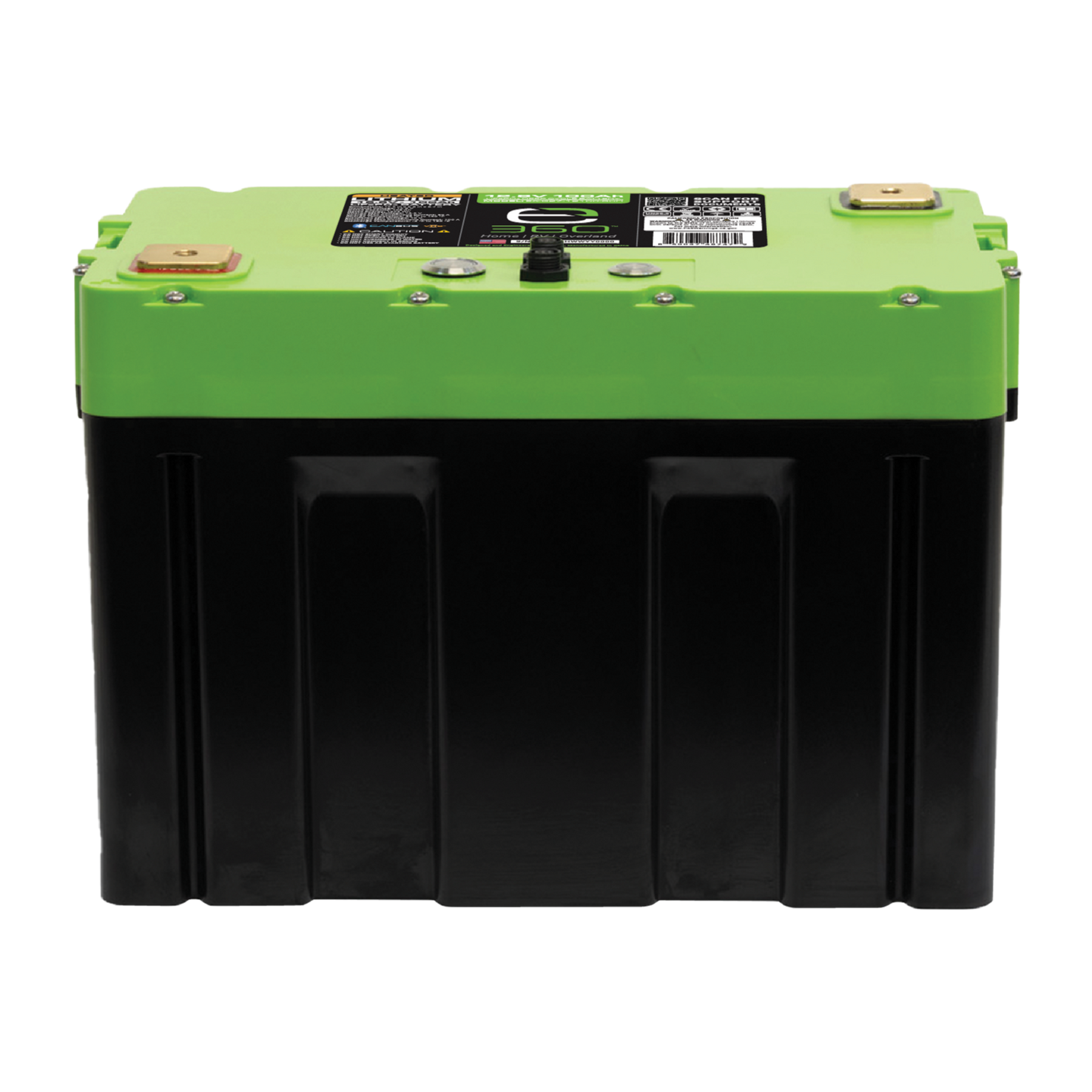 E360 Group 27 12V 100Ah Deep Cycle LiFePO4 Battery with Bluetooth, CAN Bus, and VHC (Vertical Heat Conduction) Internal Heating. [A]