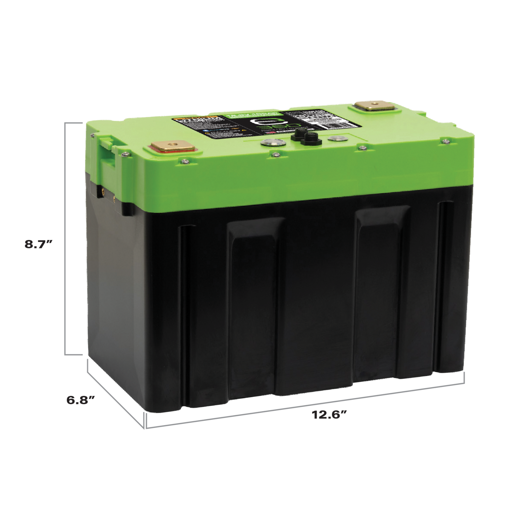 E360 Group 27 12V 100Ah Deep Cycle LiFePO4 Battery with Bluetooth, CAN Bus, and VHC (Vertical Heat Conduction) Internal Heating. [A]