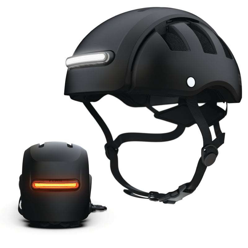 JackRabbit FEND Super Helmet + Lights Medium Black