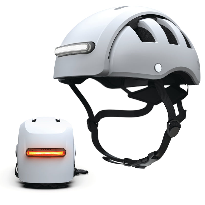 JackRabbit FEND Super Helmet + Lights Large White