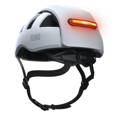 JackRabbit FEND Super Helmet + Lights Large White