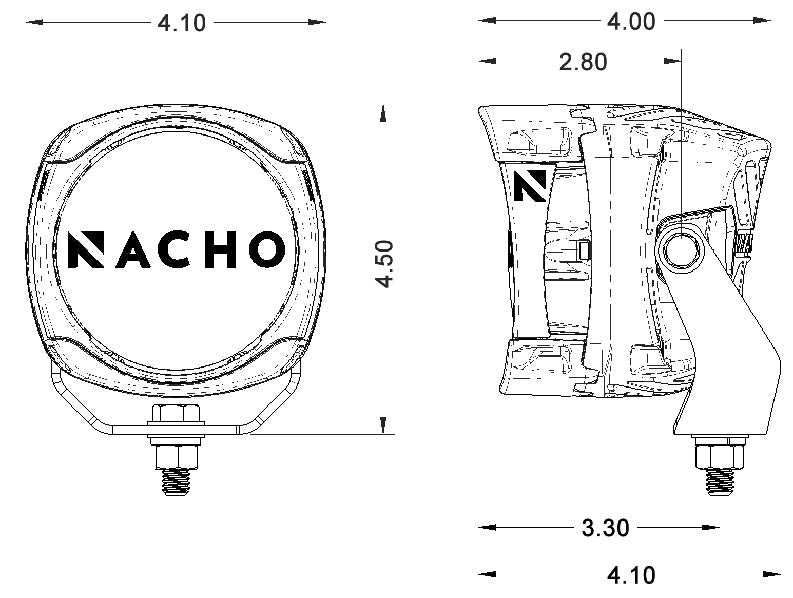 CO-Nacho Quatro SAE Combo Amber - 4"