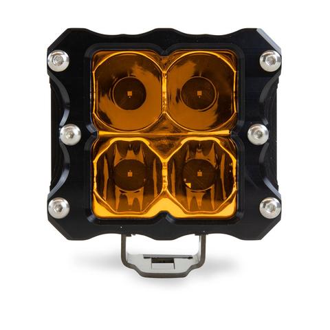 Heretic 6 Series Quattro Light: Black Bezel | Stain Less | Combo Reflector | Amber Lens