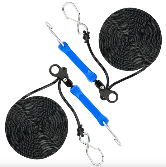 Perfect Tie Down - 12' Rope Lock Tie Down w/Bungee - Blue - 2 Pack