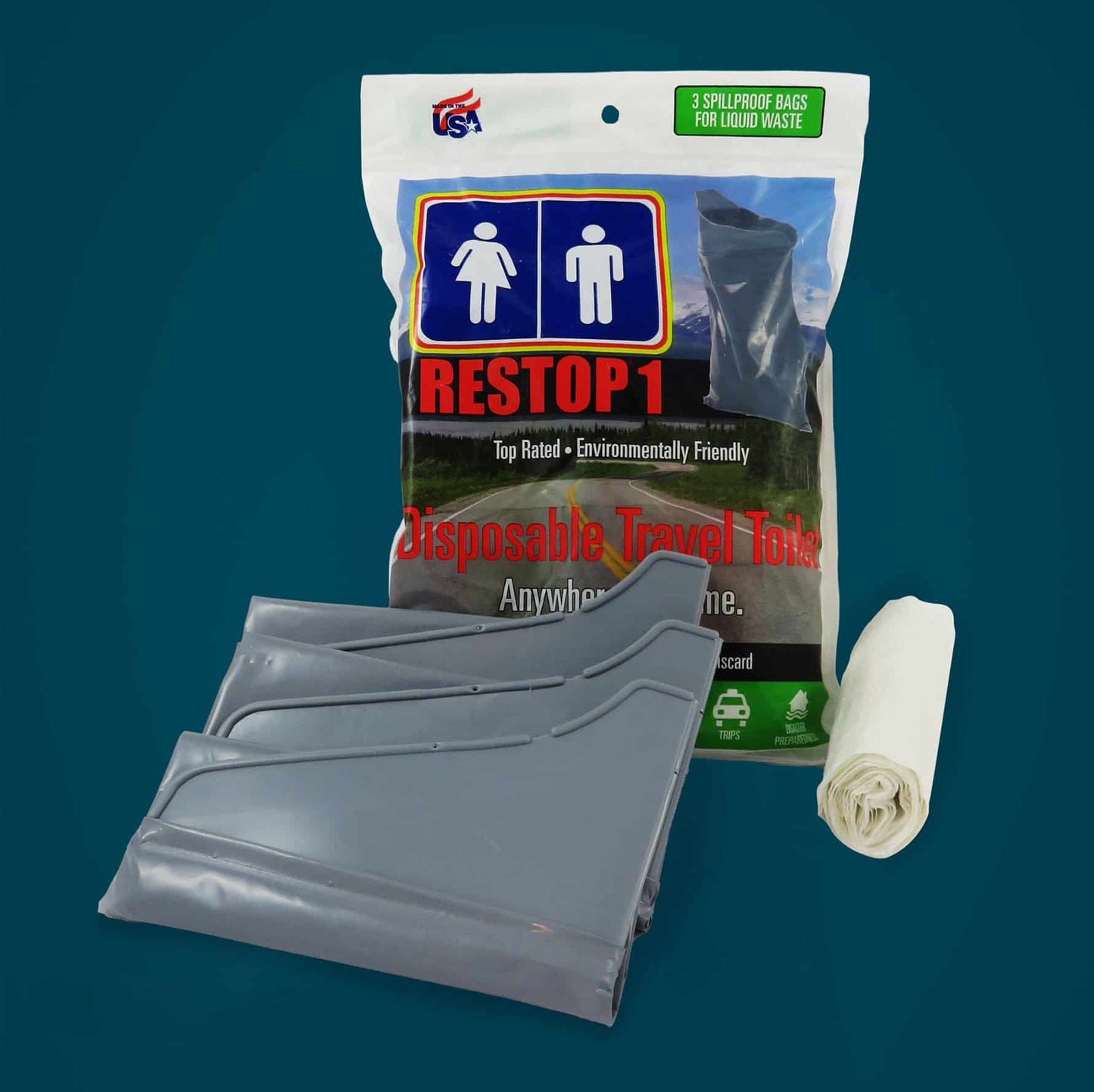 Cleanwaste GO with the Flow -Reststop1 - Liquid Waste - 3 Pack