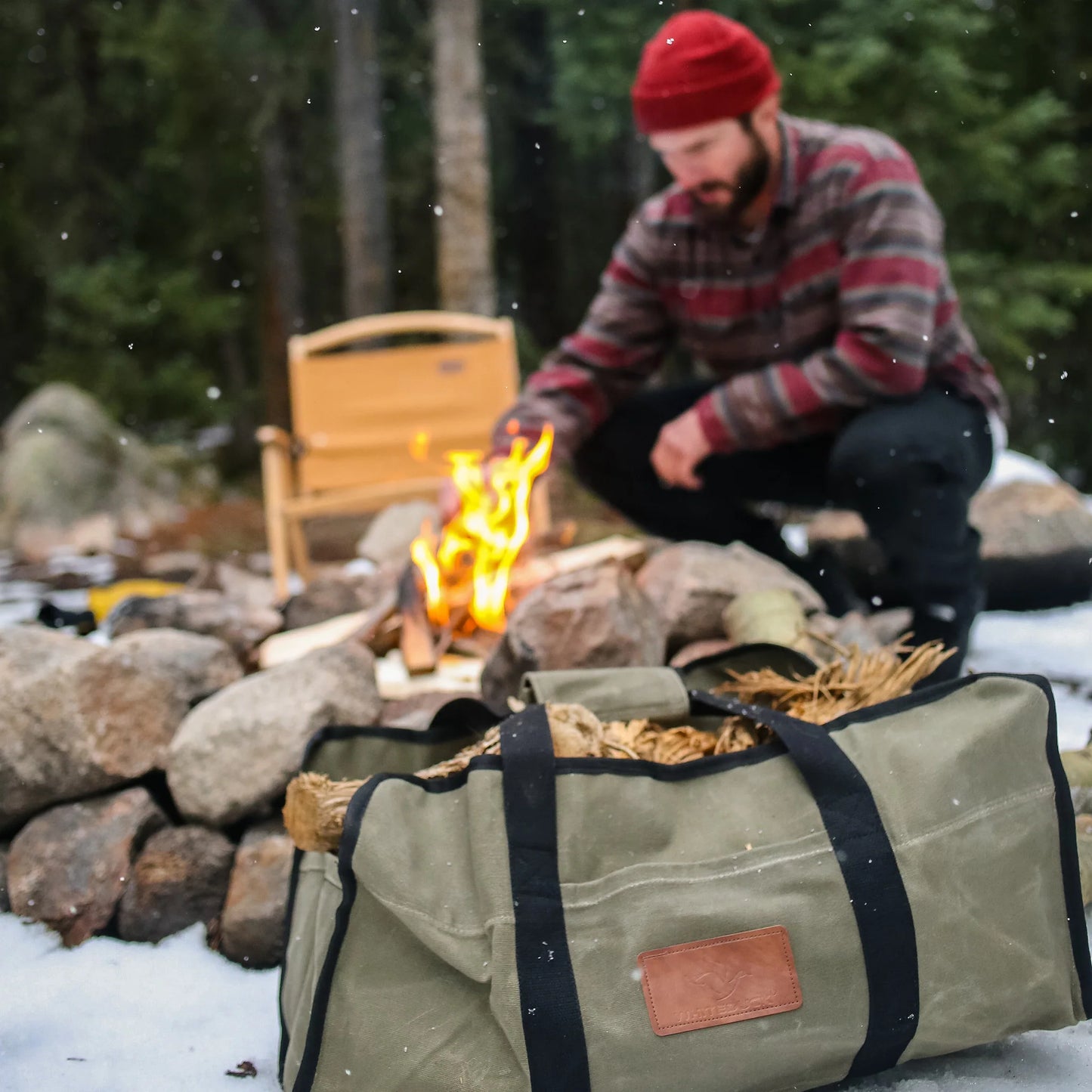 Canvas Firewood / Log Carrier - Tote Shaped