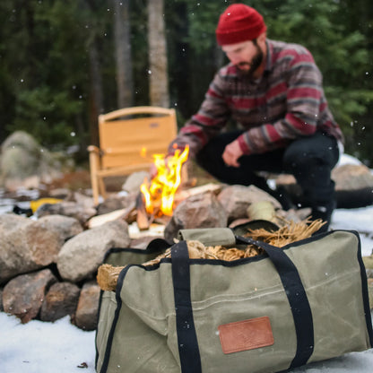 Canvas Firewood / Log Carrier - Tote Shaped