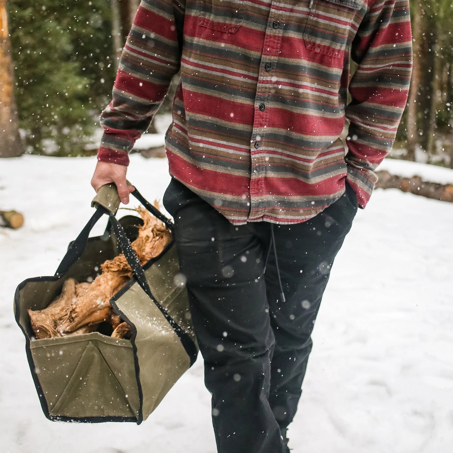 Canvas Firewood / Log Carrier - Tote Shaped