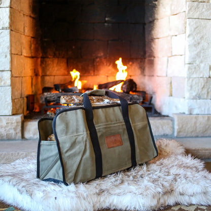 Canvas Firewood / Log Carrier - Tote Shaped