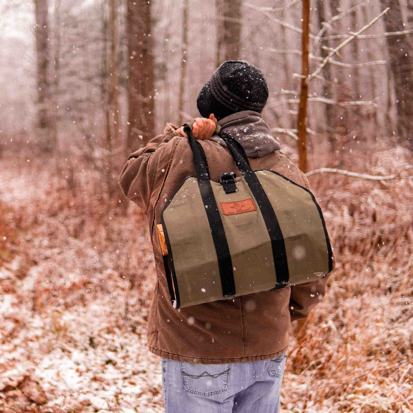 Canvas Firewood / Log Carriers - Diamond Shaped